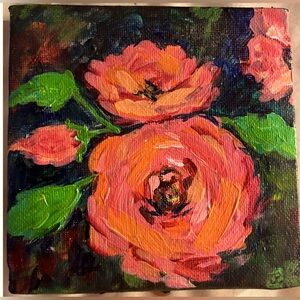 Original mini acrylic painting 4x4”